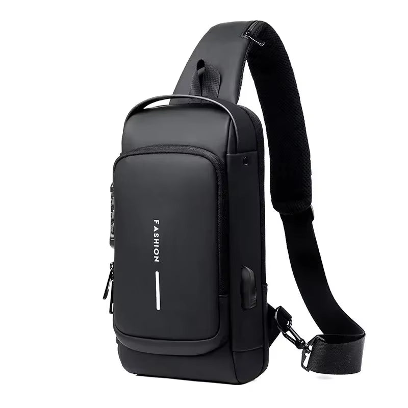 Men anti Theft Chest Bag Shoulder Bags USB Charging Crossbody Package School Short Trip Messengers Bags Men'S Oxford Sling Pack